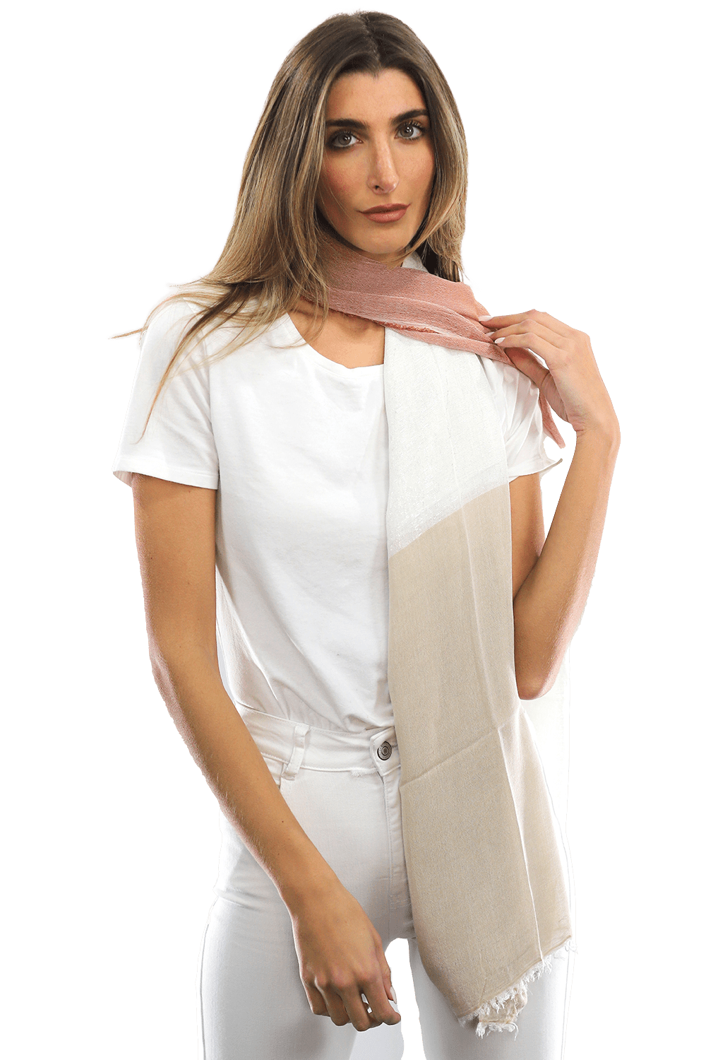 Color Block Scarf with Lurex