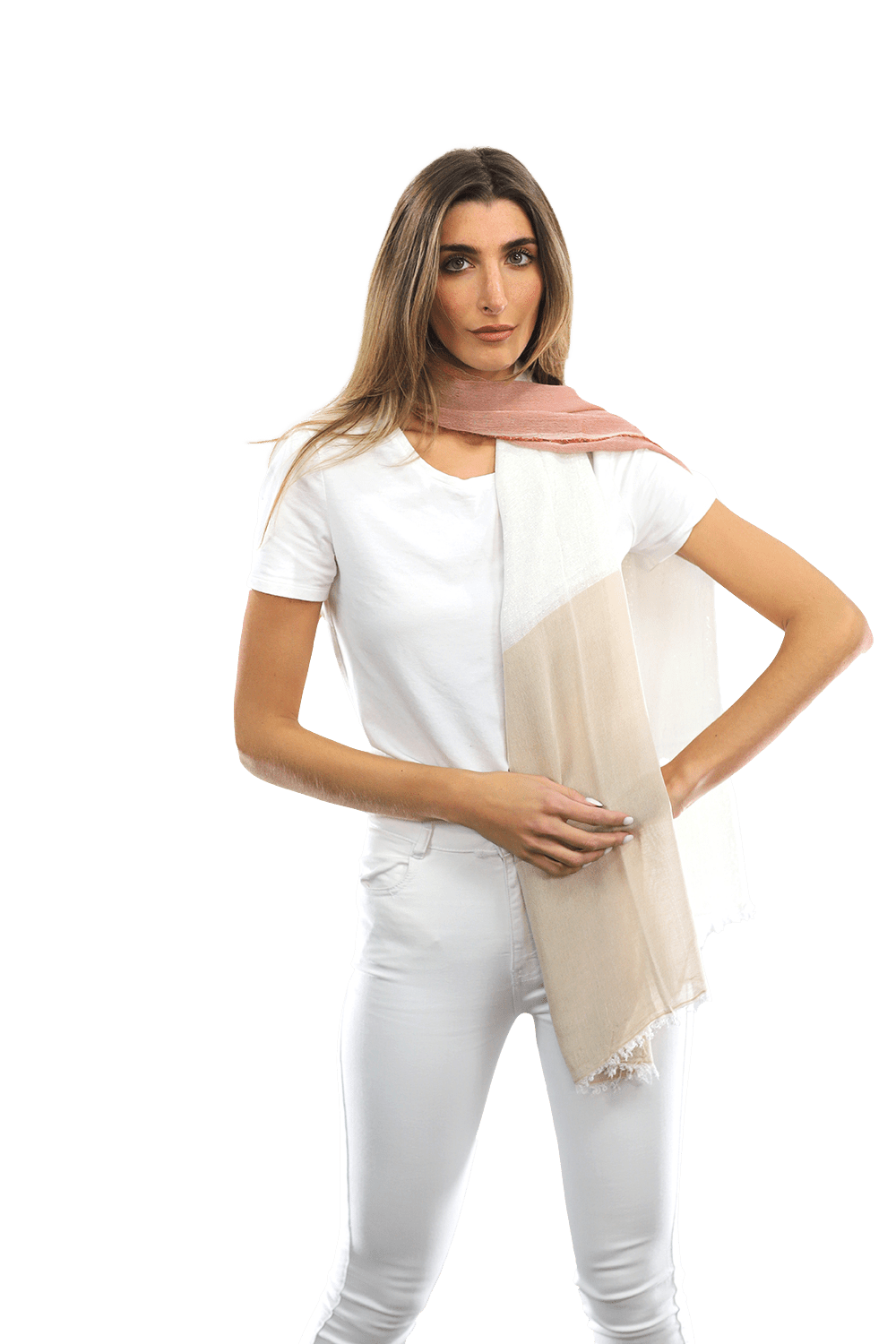 Color Block Scarf with Lurex