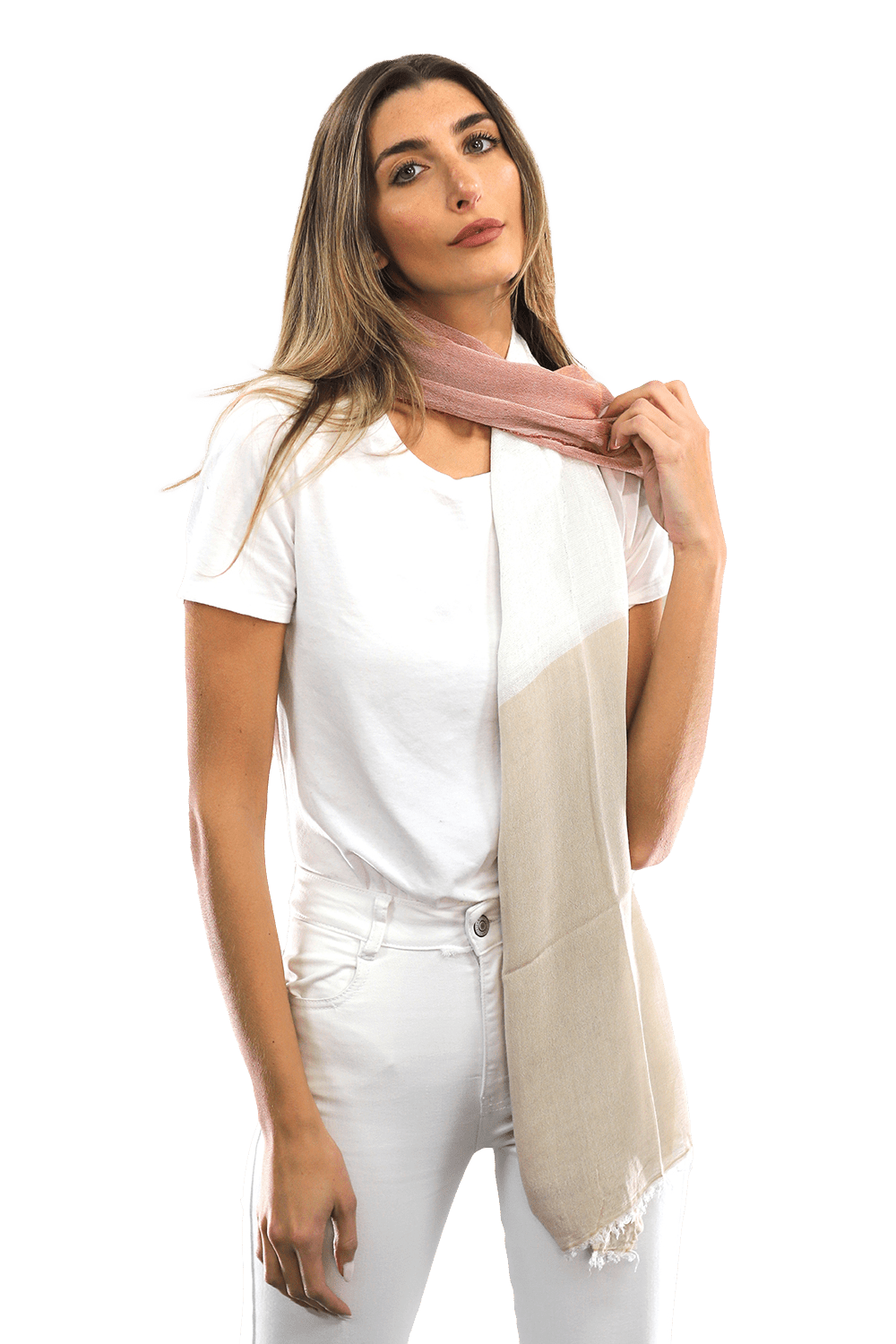 Color Block Scarf with Lurex