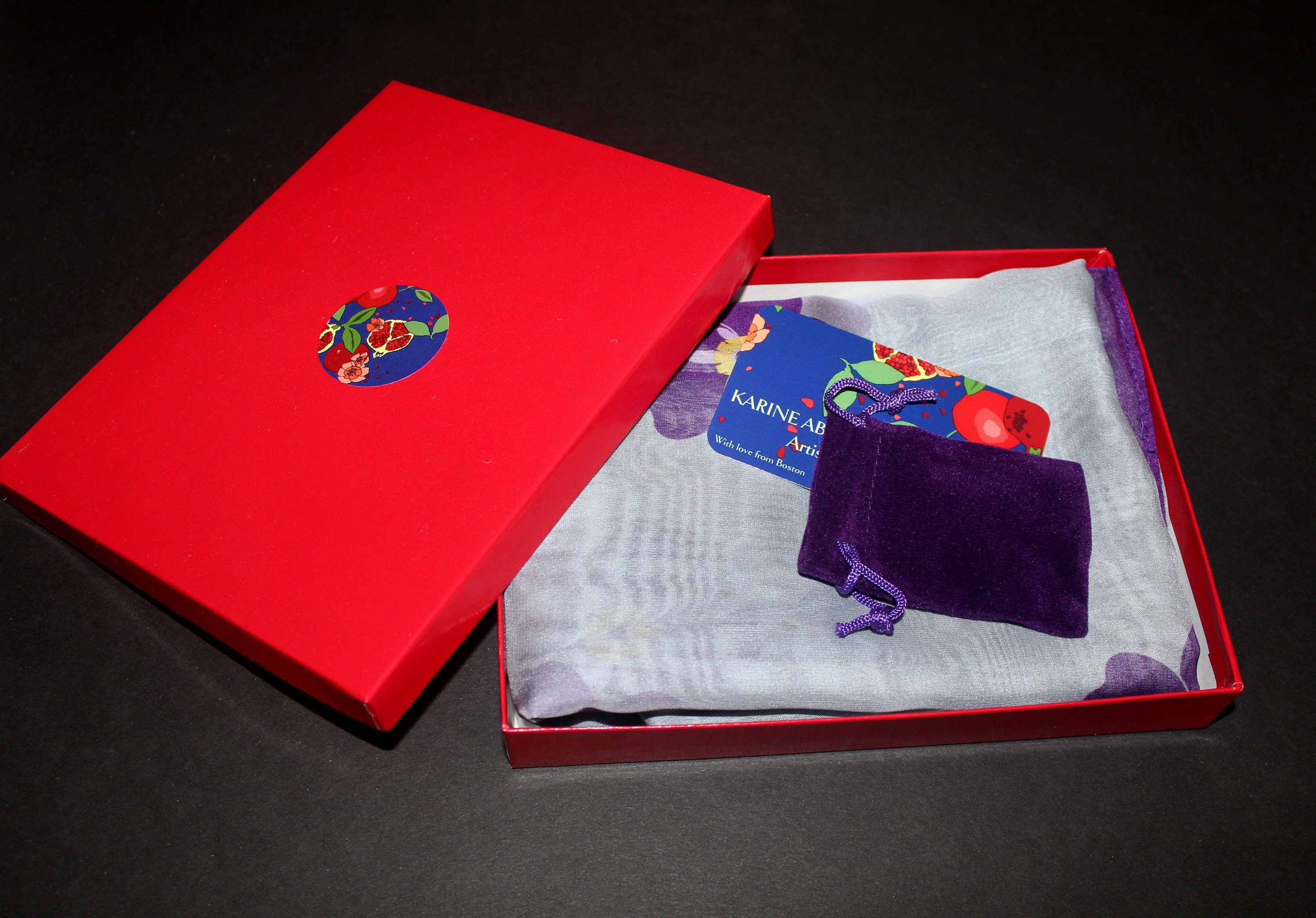 Forget me not 69-17 in long chiffon scarf