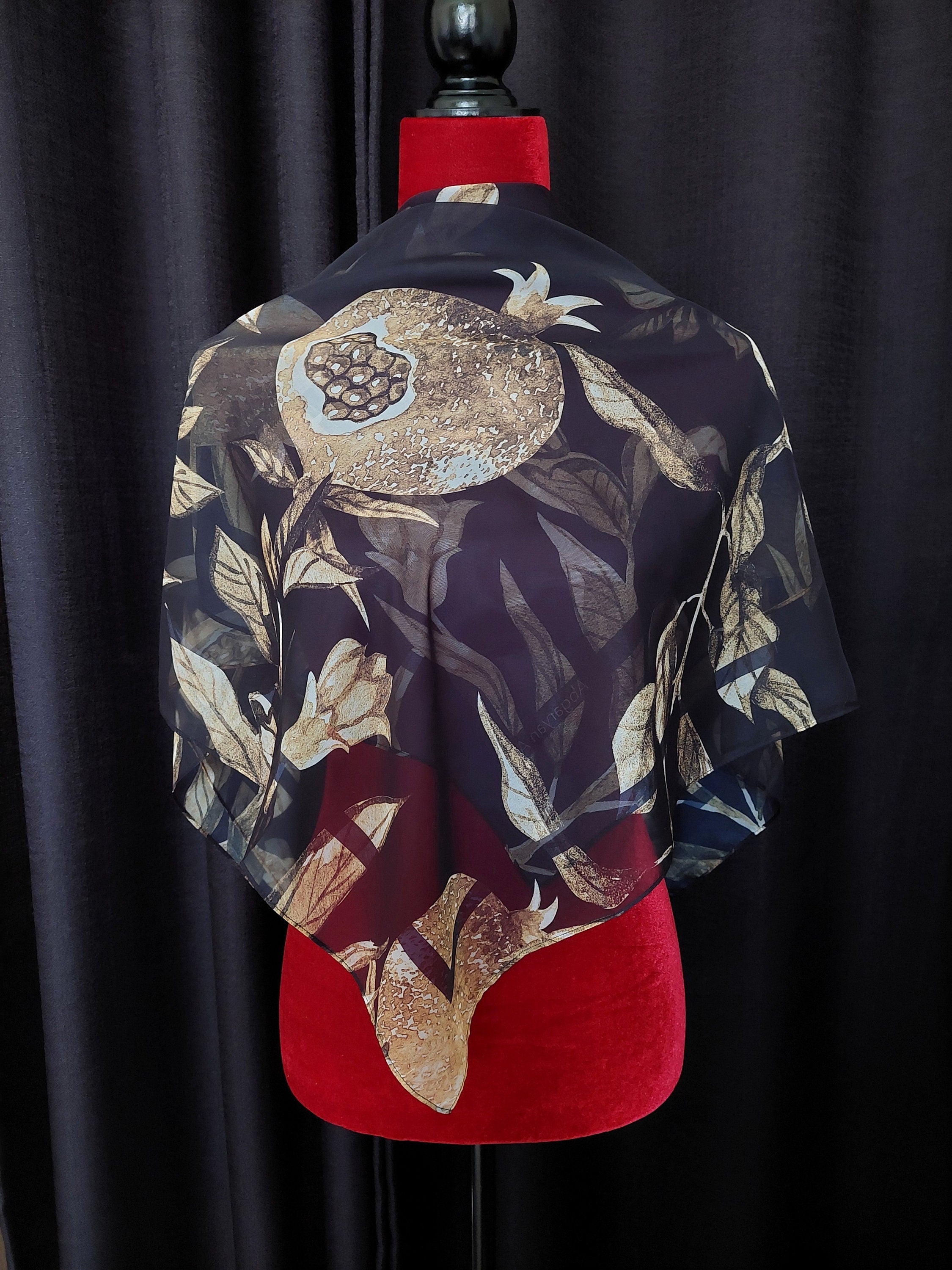 Pomegranate scarf high quality silk feeling chiffon  scarf