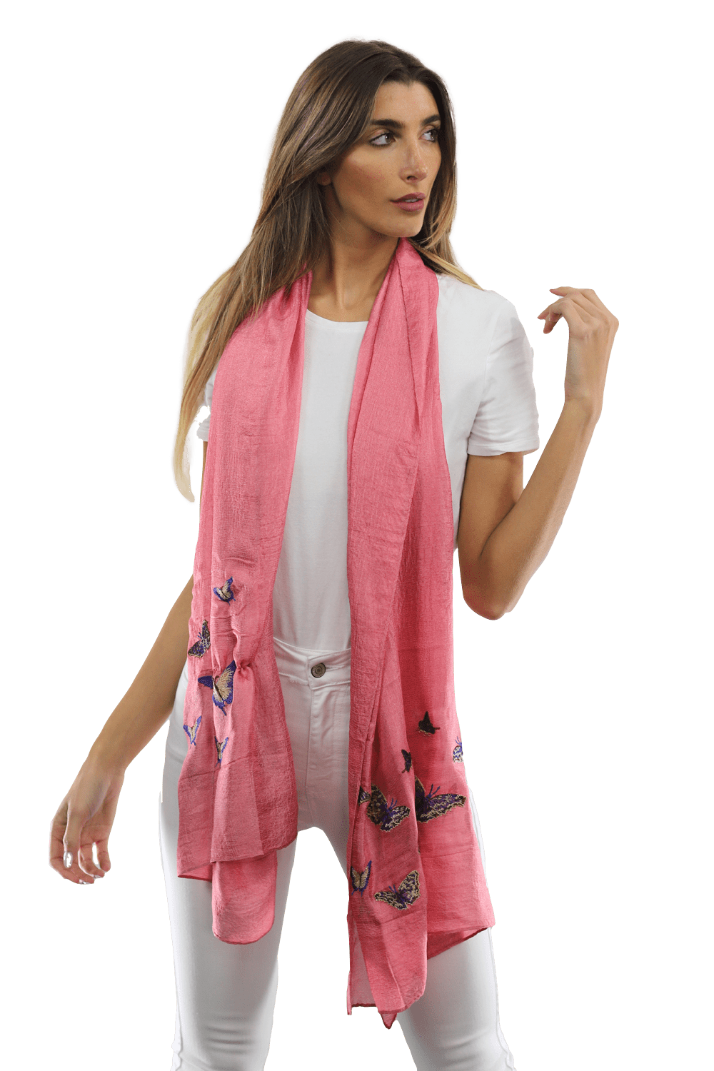 La Fiorentina Butterfly scarves- Pink