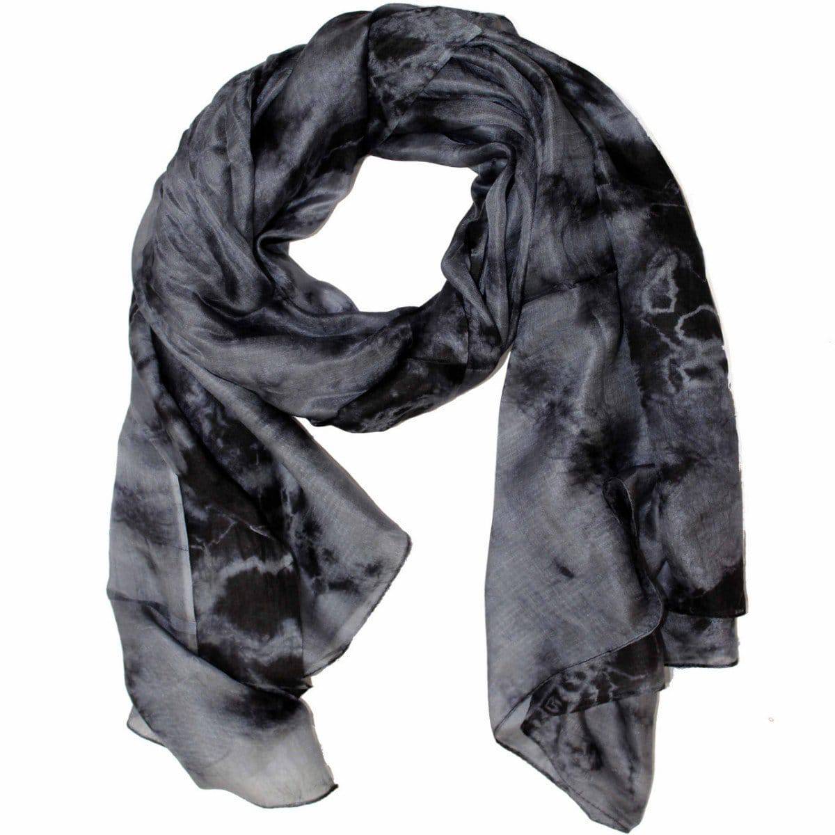 Silk Tie Dye Scarf-Black