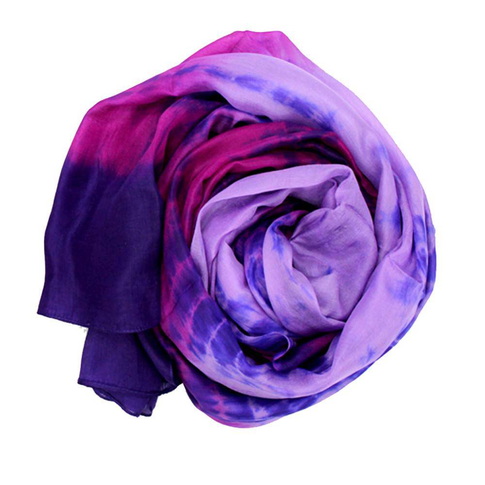 Silk Tie Dye Scarf - Pink Combo
