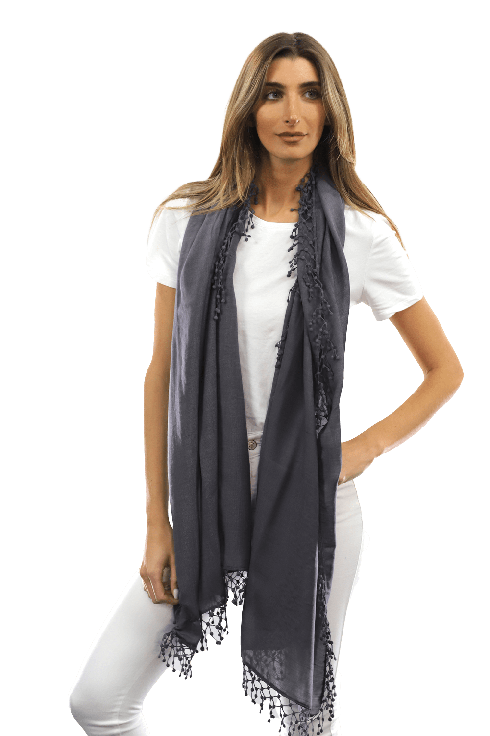 Tie Dye Light Print Scarf- Deep Plum Heather Grey
