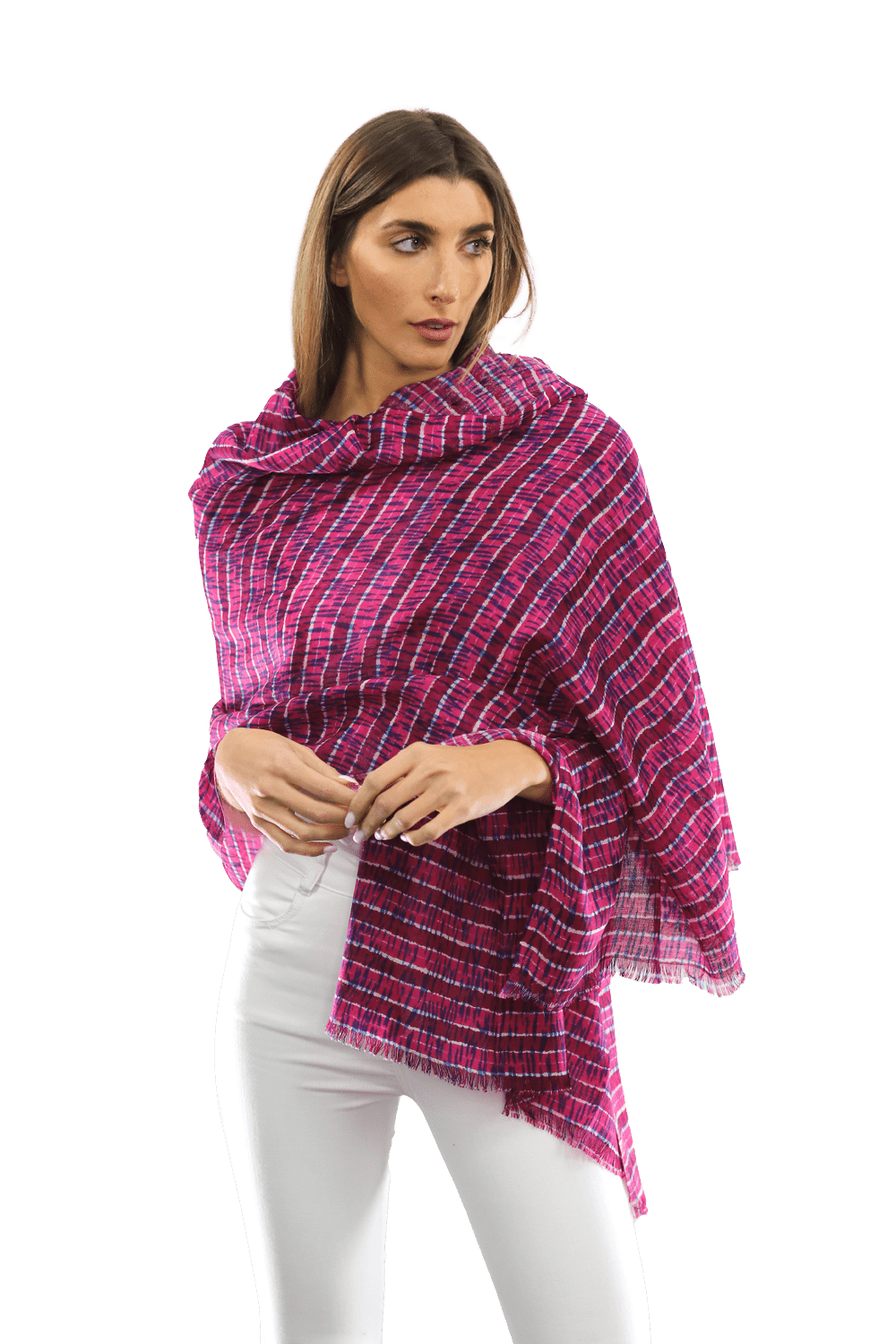 Tie Dye Light Print Scarf- Mauve Pink Lilac