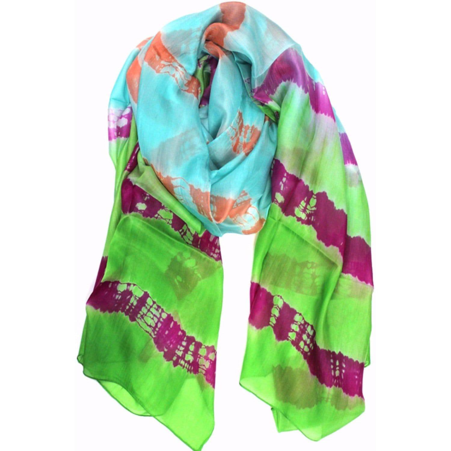 Tie Dye Print Silk Scarf