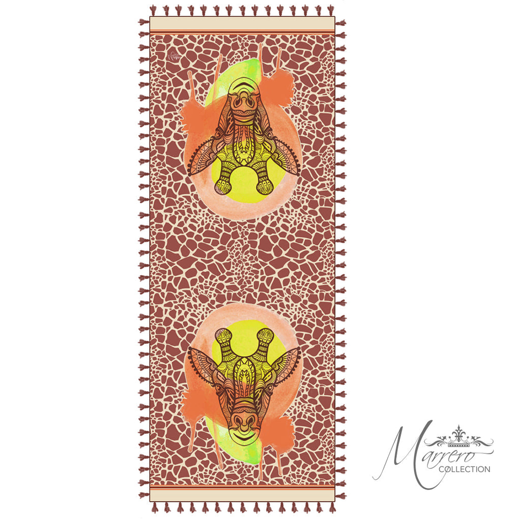 Marrero Collection Giraffe Scarf With Tassels - LIMITED EDITION