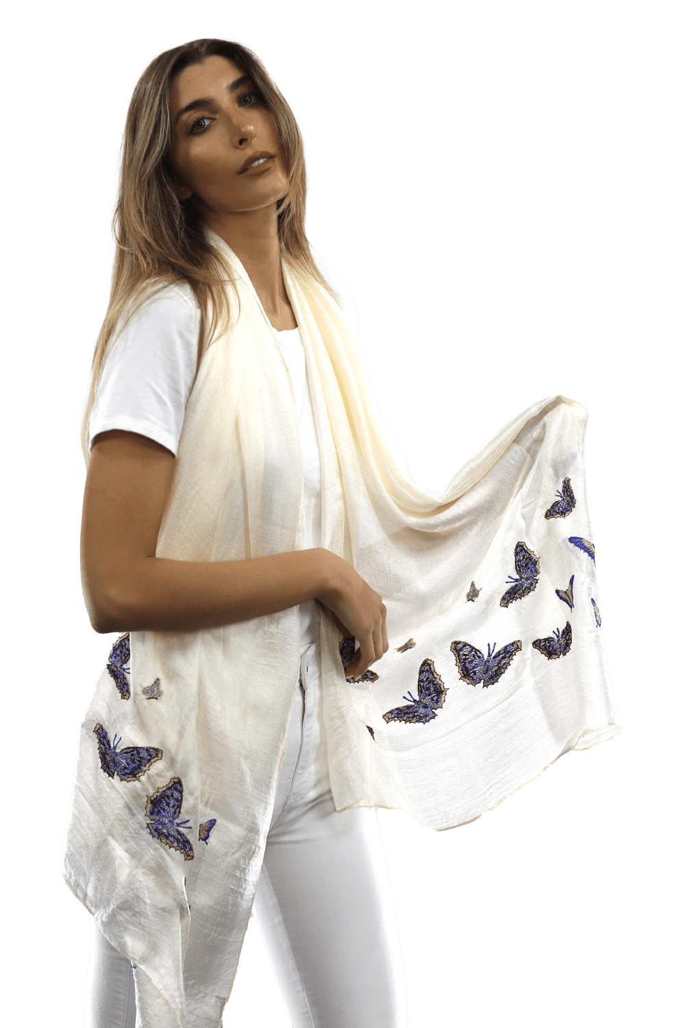 Butterfly scarves- White