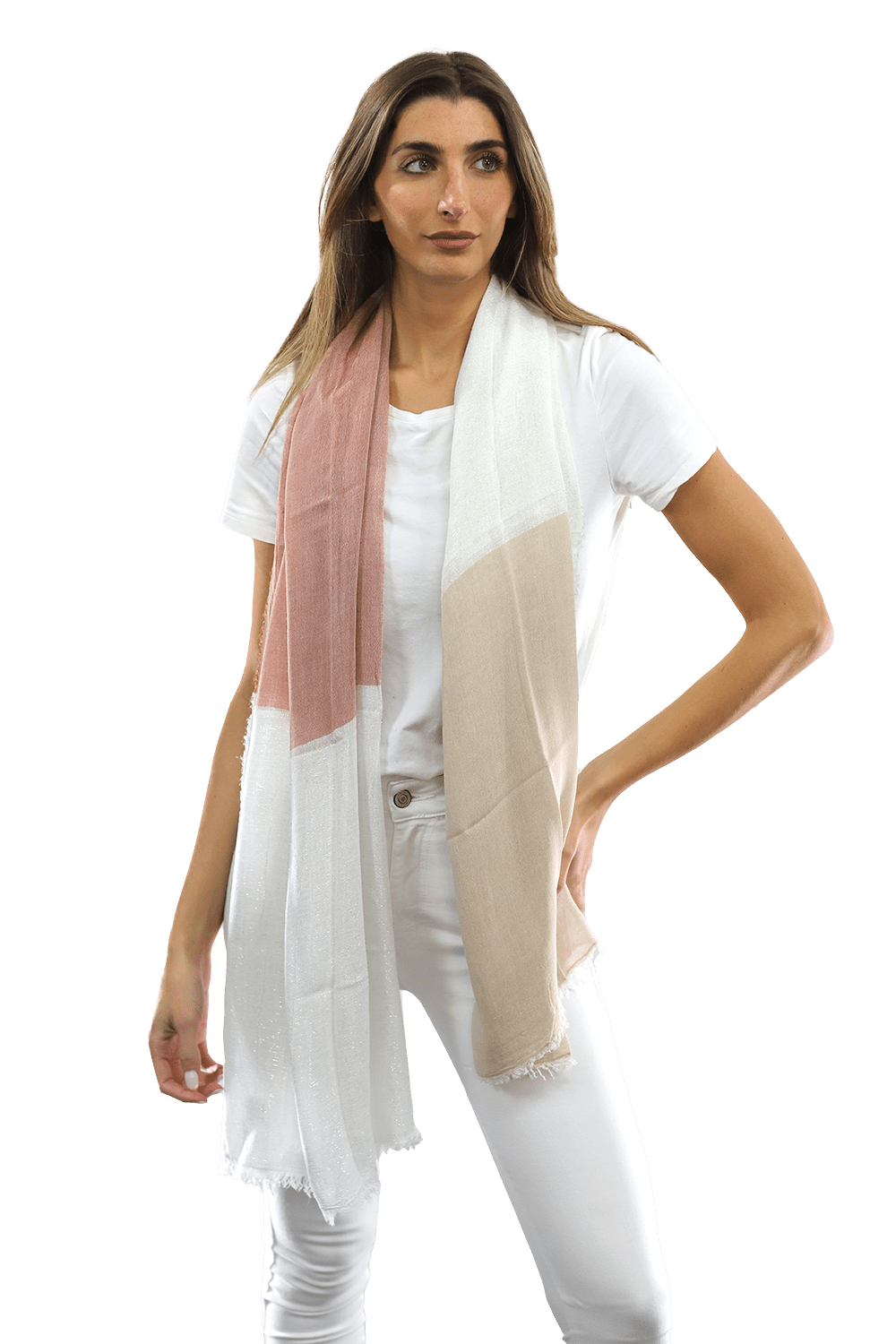 Color Block Scarf with Lurex