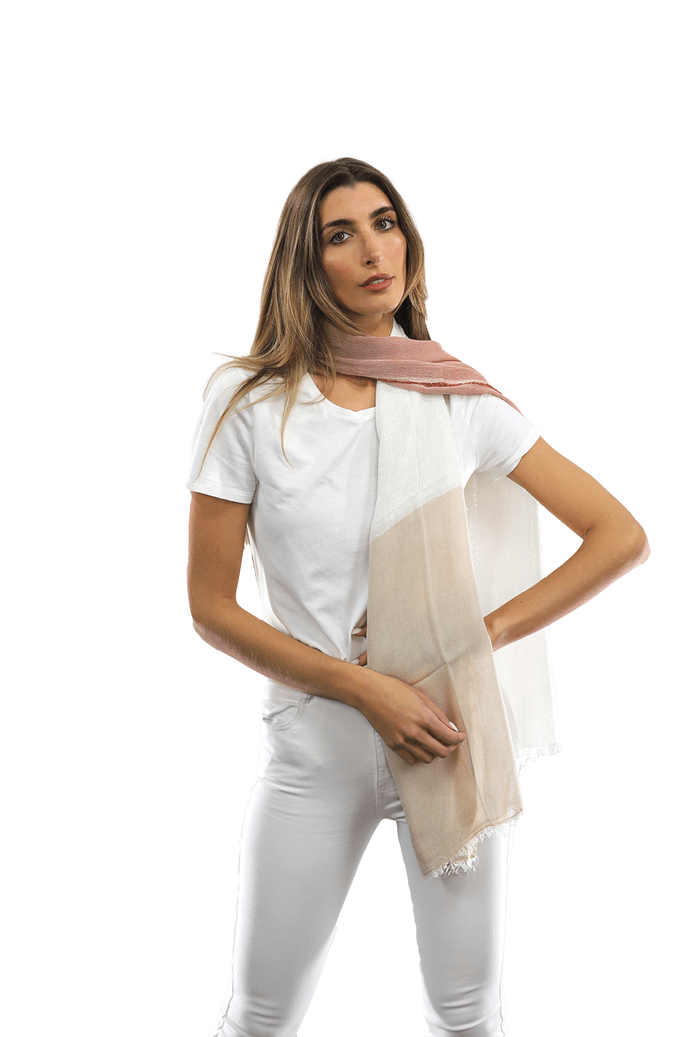 Color Block Scarf with Lurex