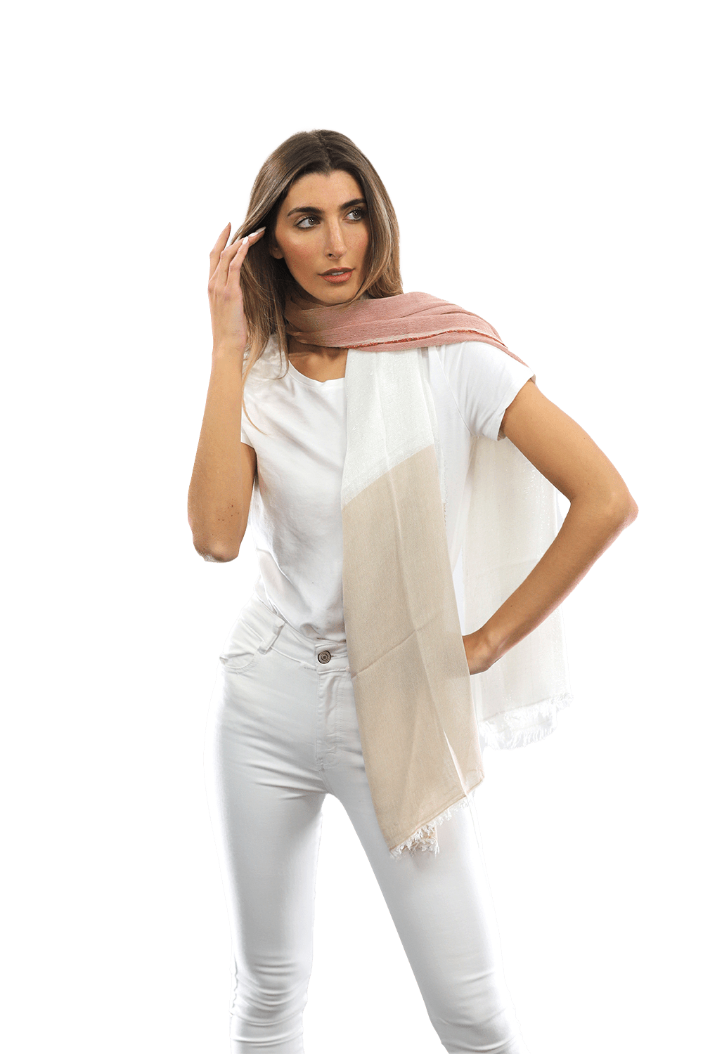 Color Block Scarf with Lurex