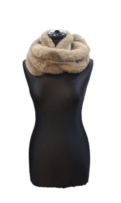 Faux Fur Trim Infinity Scarf