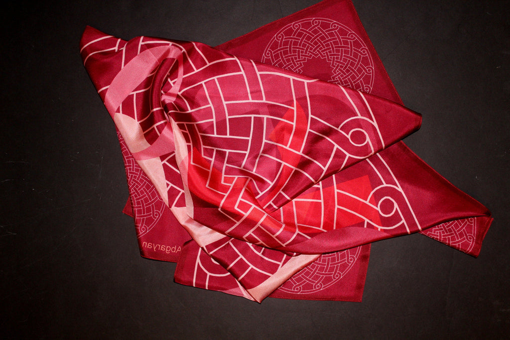 Armenian alphabet Silk scarf  perfect gift for mother, for her