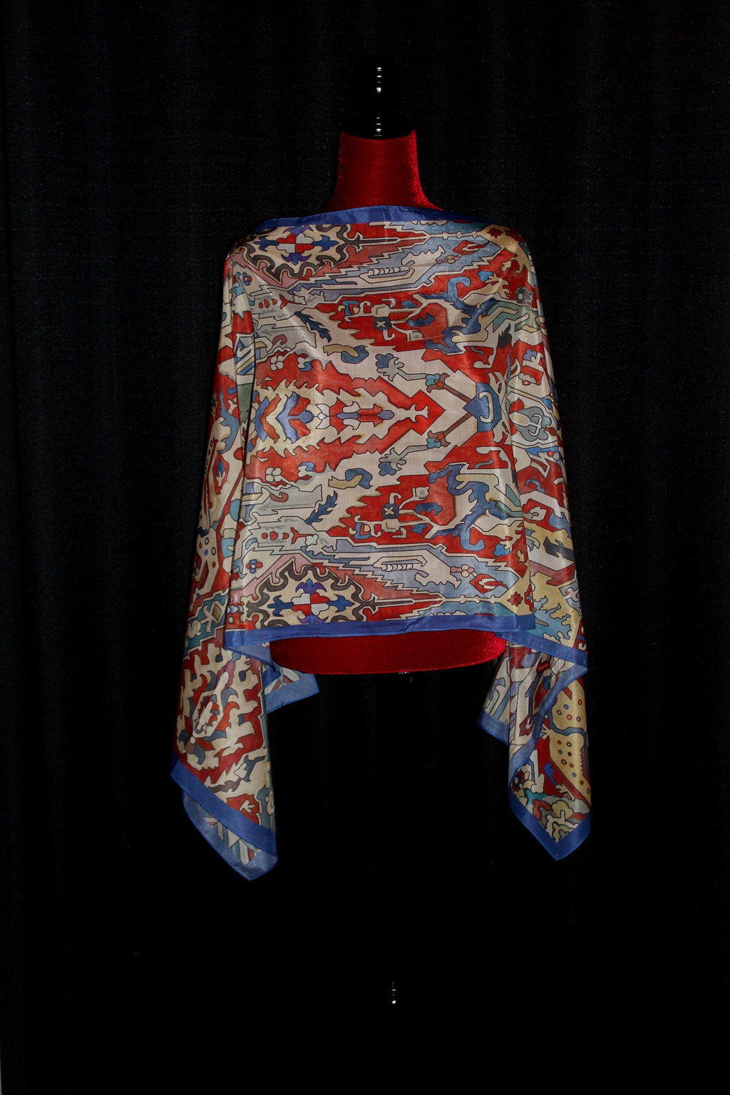 67-22 in luxury silk and cotton blend high quality Armenian rug pattern scarf