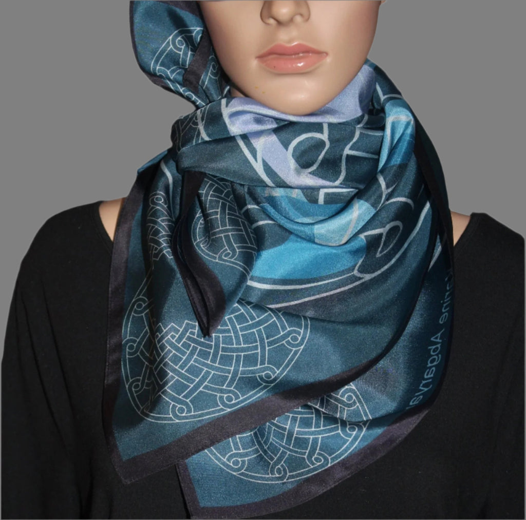 Armenian alphabet silk scarf