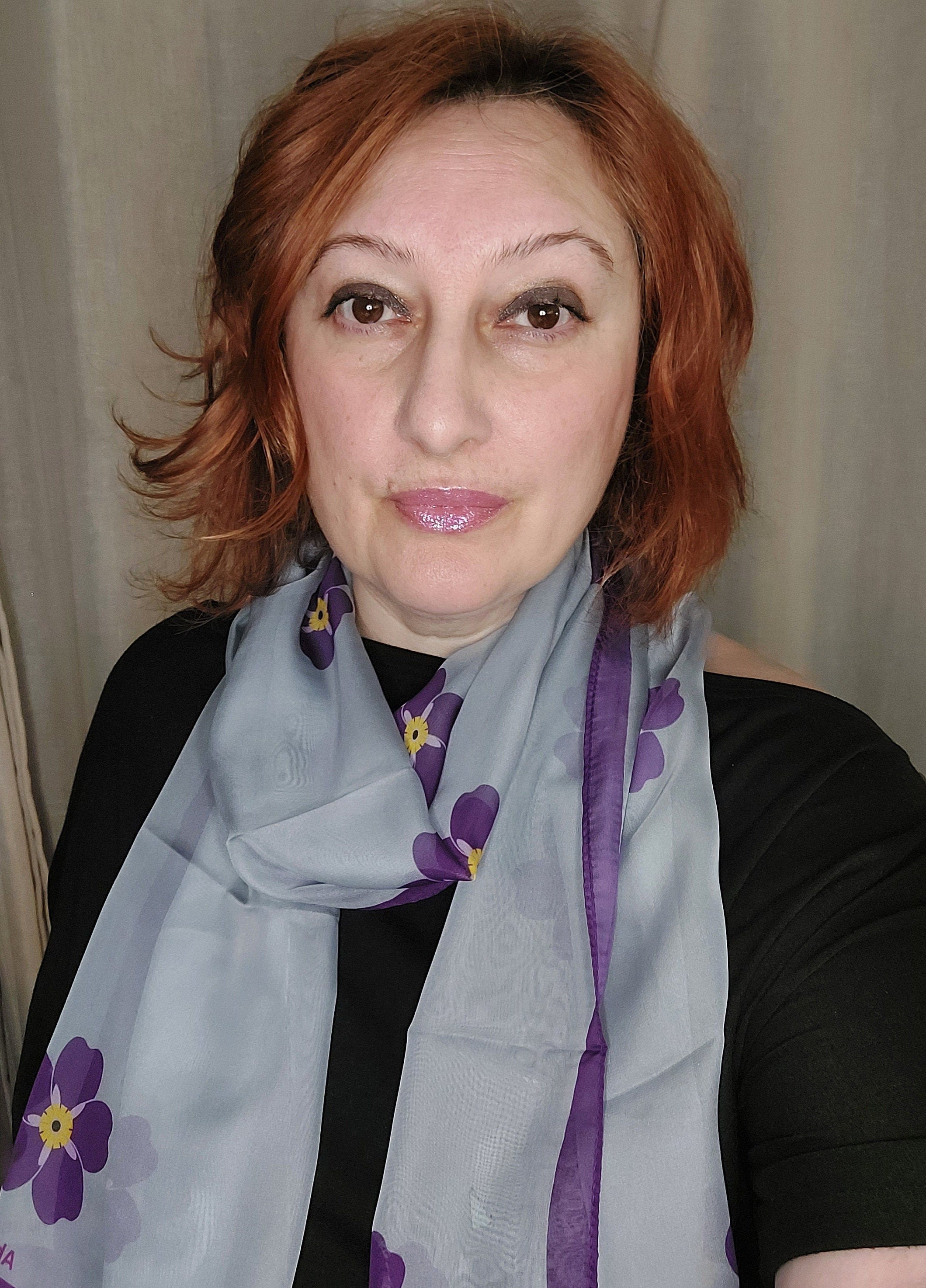 Forget me not 69-17 in long chiffon scarf