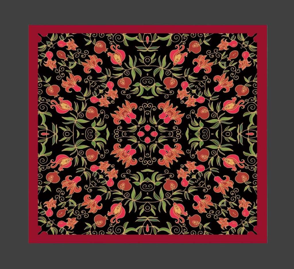 47-47 in Pomegranate silk chiffon scarf,Square large scarf