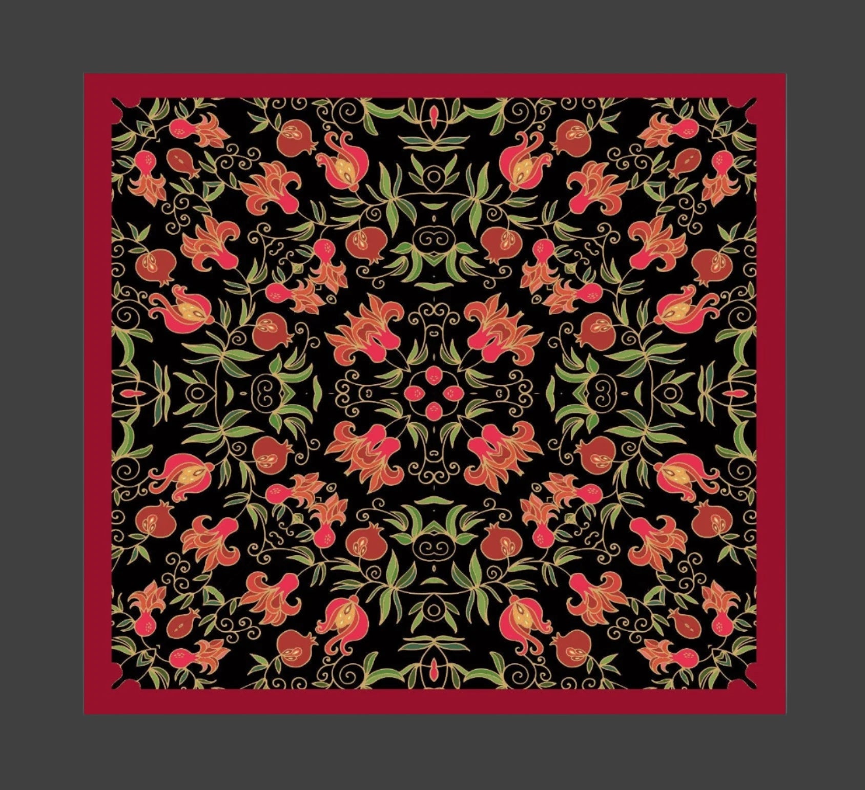 47-47 in Pomegranate silk chiffon scarf,Square large scarf