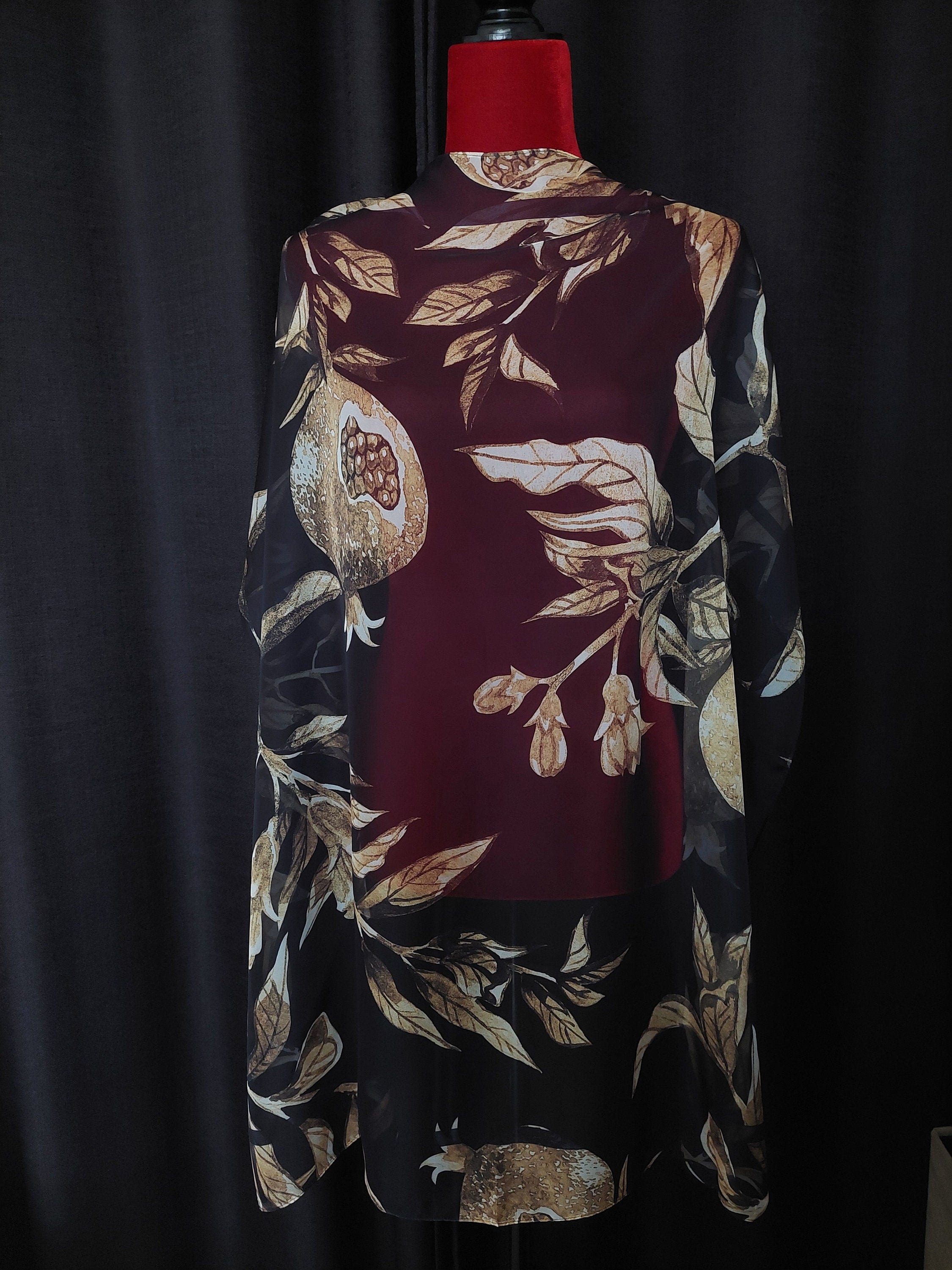 Pomegranate scarf high quality silk feeling chiffon  scarf