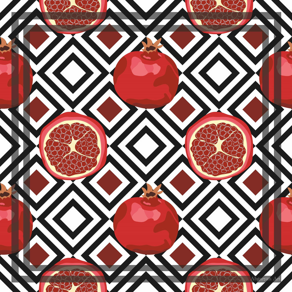 Pomegranate scarf high quality silk feeling satin  scarf