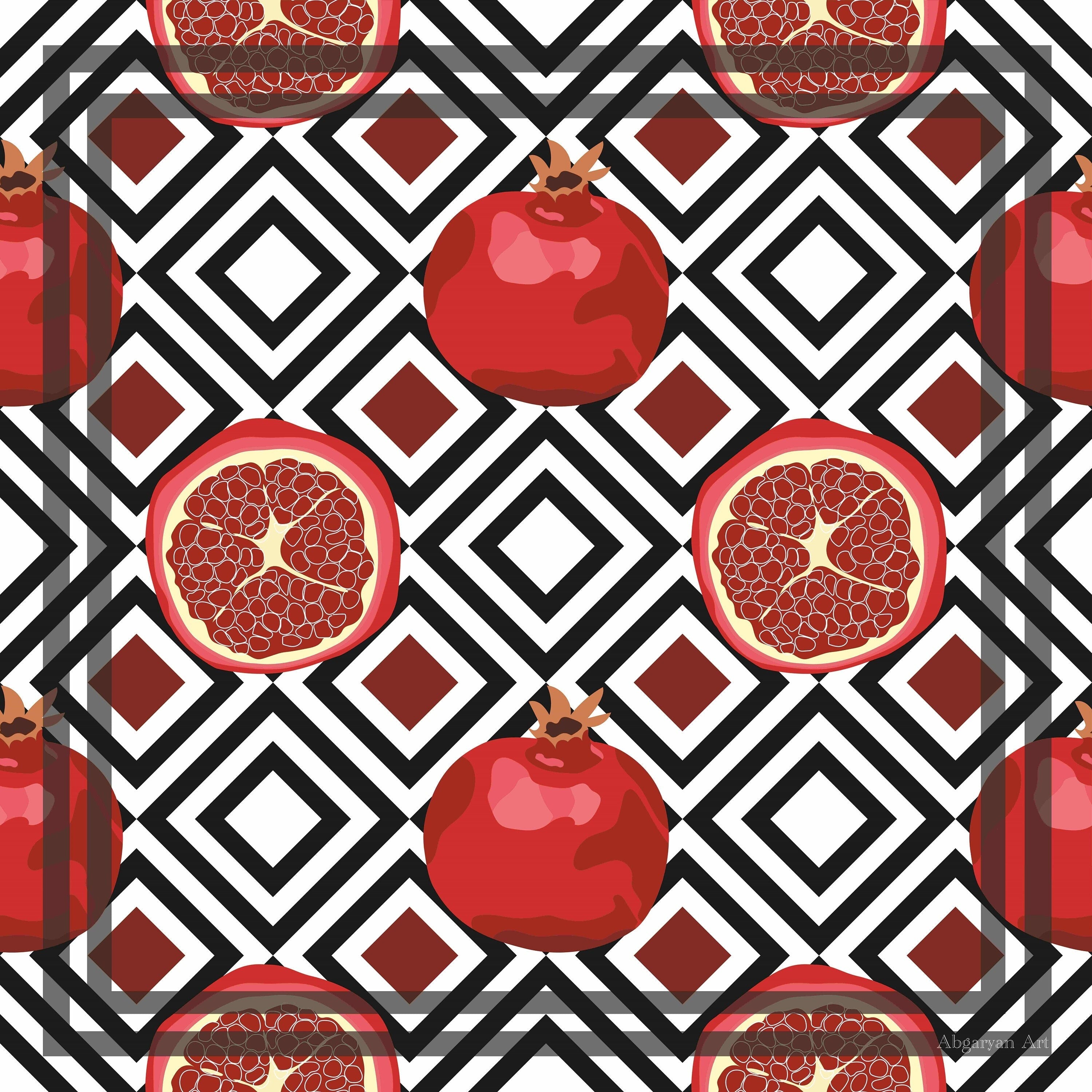 Pomegranate scarf high quality silk feeling satin  scarf