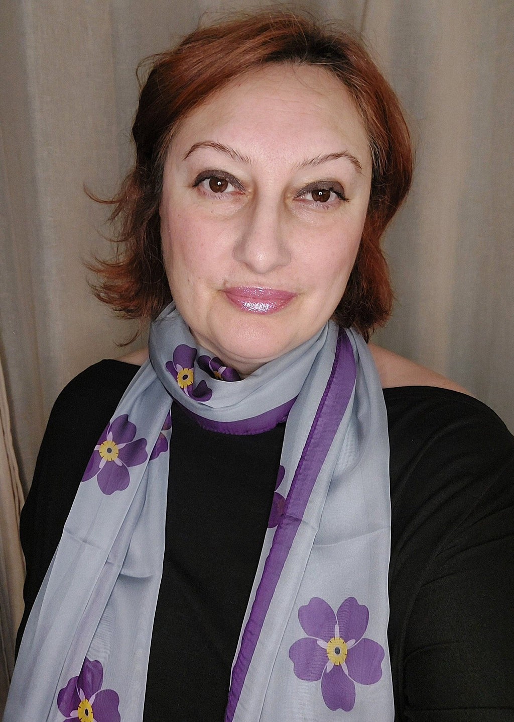 Forget me not 69-17 in long chiffon scarf