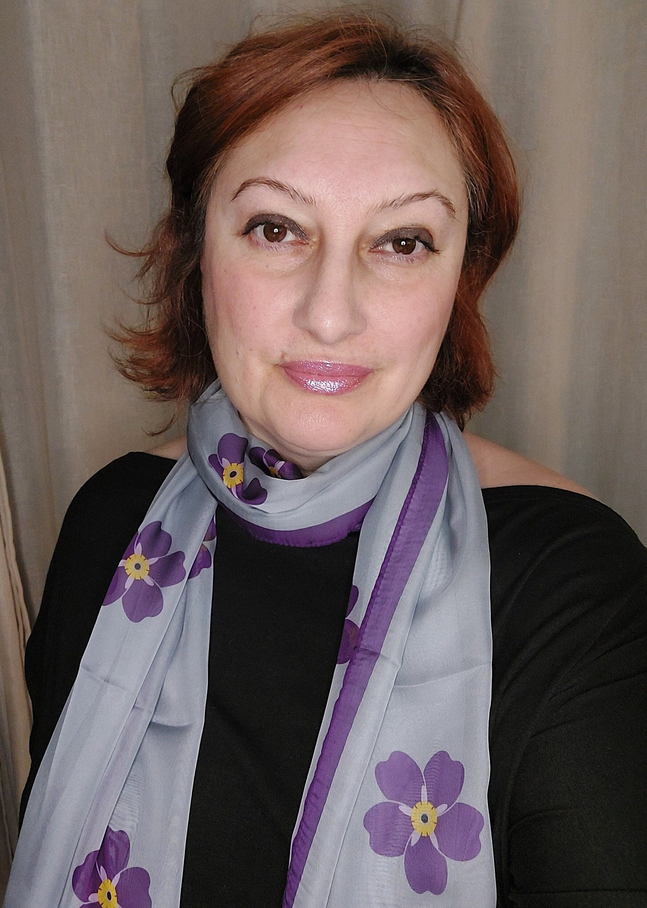 Forget me not 69-17 in long chiffon scarf