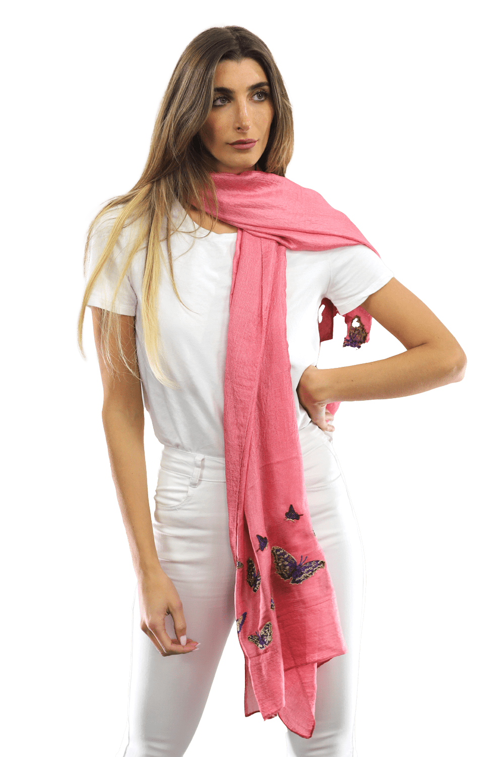 La Fiorentina Butterfly scarves- Pink