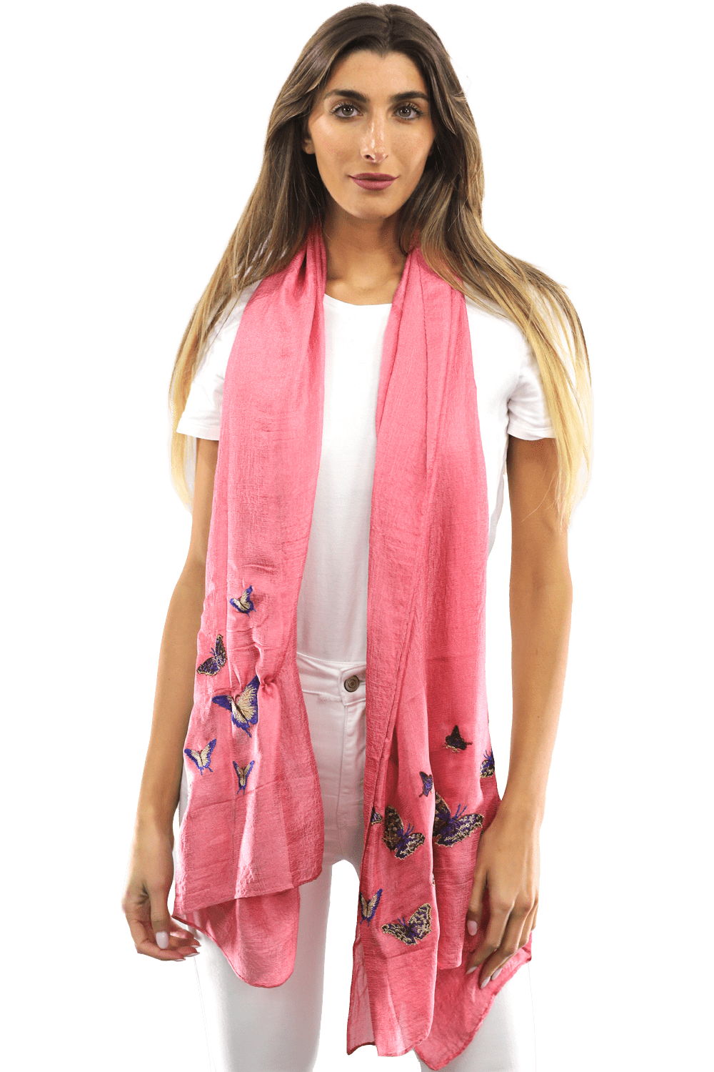 La Fiorentina Butterfly scarves- Pink