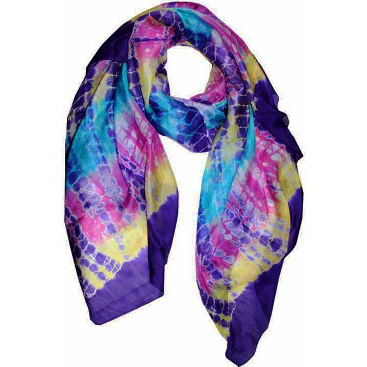 Multicolor Silk Tie Dye Scarf