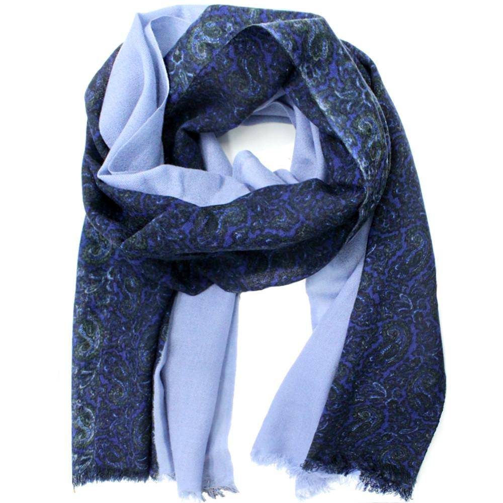 Paisley Print Scarf - Blue Combo