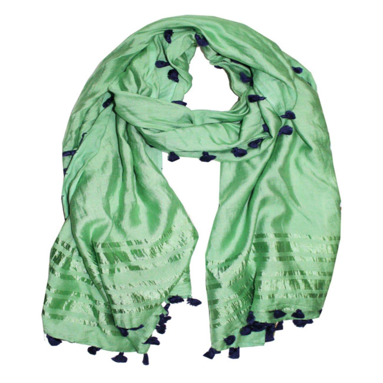 Pom Pom Scarf-Mint