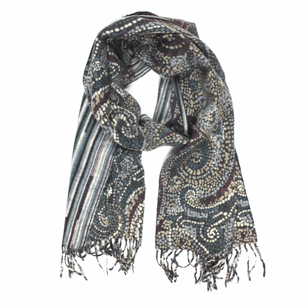 Reversible Wool Muffler - Blue/Purple