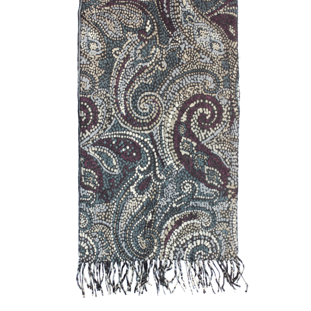 Reversible Wool Muffler - Blue/Purple