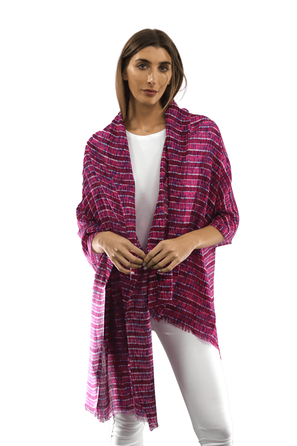 Tie Dye Light Print Scarf- Mauve Pink Lilac