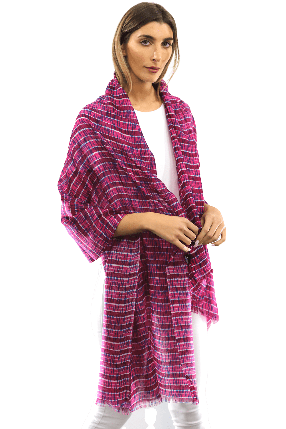 Tie Dye Light Print Scarf- Mauve Pink Lilac