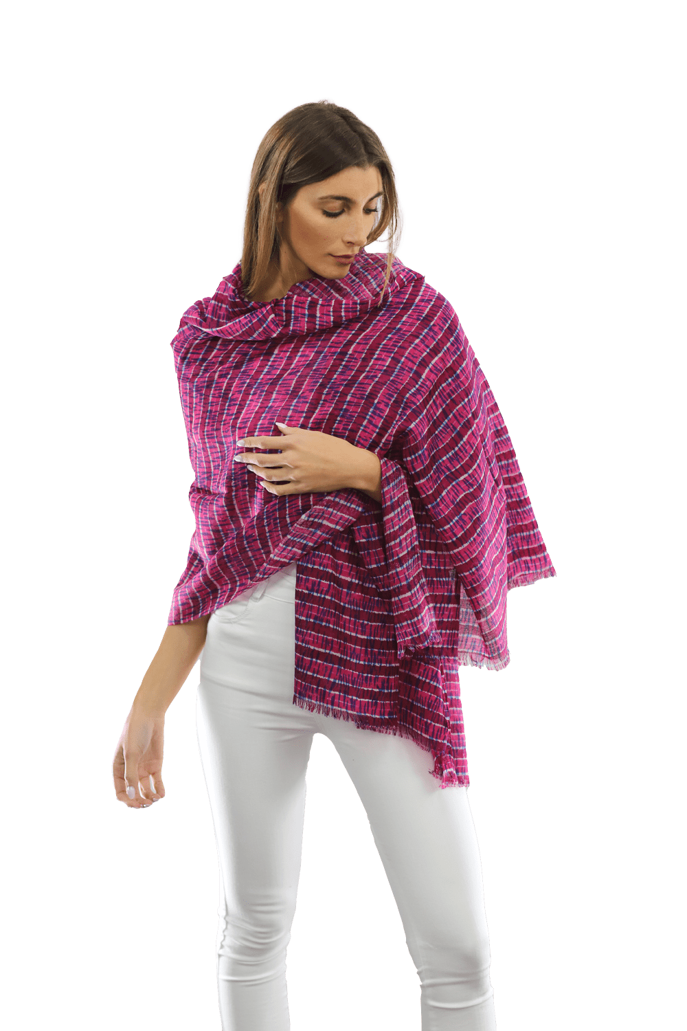 Tie Dye Light Print Scarf- Mauve Pink Lilac