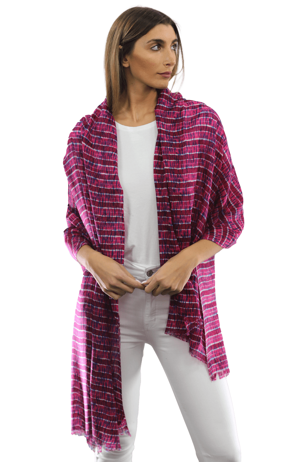 Tie Dye Light Print Scarf- Mauve Pink Lilac